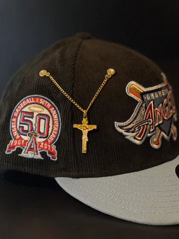 Gold Cross Chain Pin