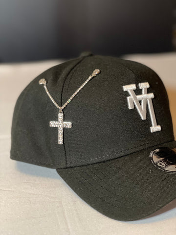 Silver Cross Chain Pin